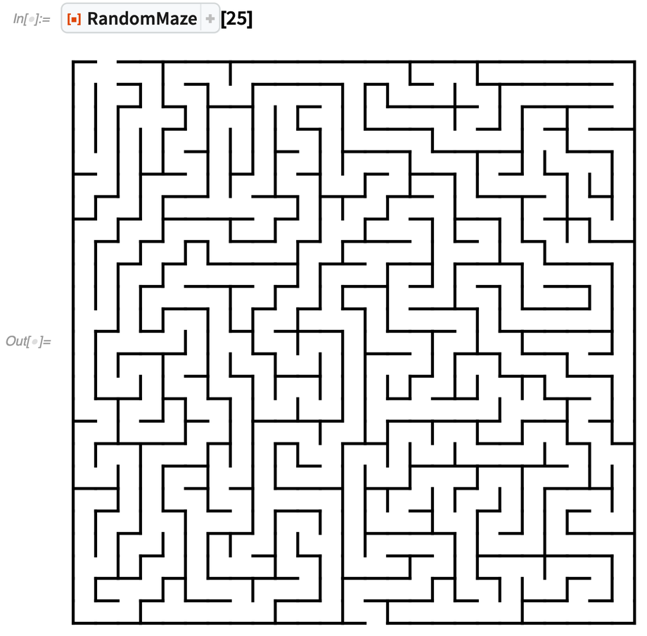 RandomMaze function showing a random maze