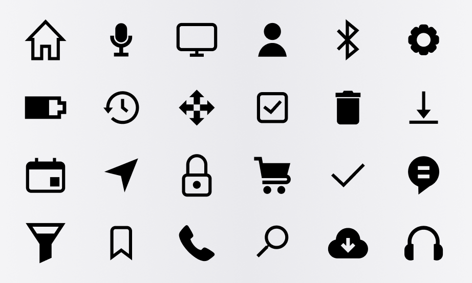 How to use icons in UX design: make sure your UI icons are consistently designed with similar stroke weights, fills, resolutions, and curvatures. The UX icons should be legible at smaller sizes, and designed with matching styles.