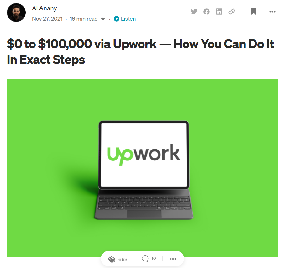 Guide on  how to get paid to write on Upwork and other freelancing sites