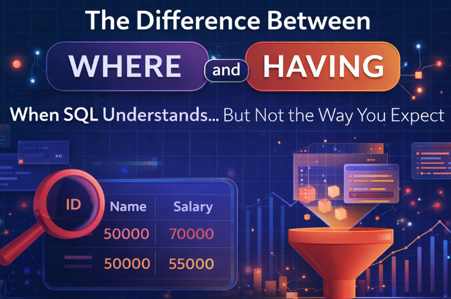 WHERE vs HAVING in SQL (With Real Examples + Common Mistakes)
