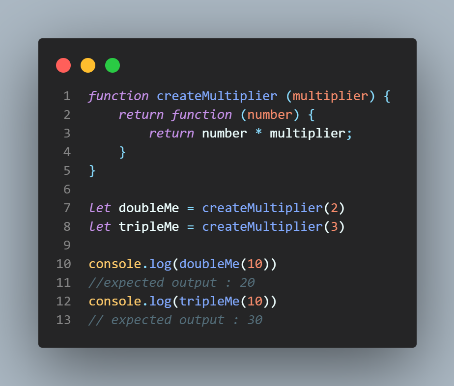 HOC returning function