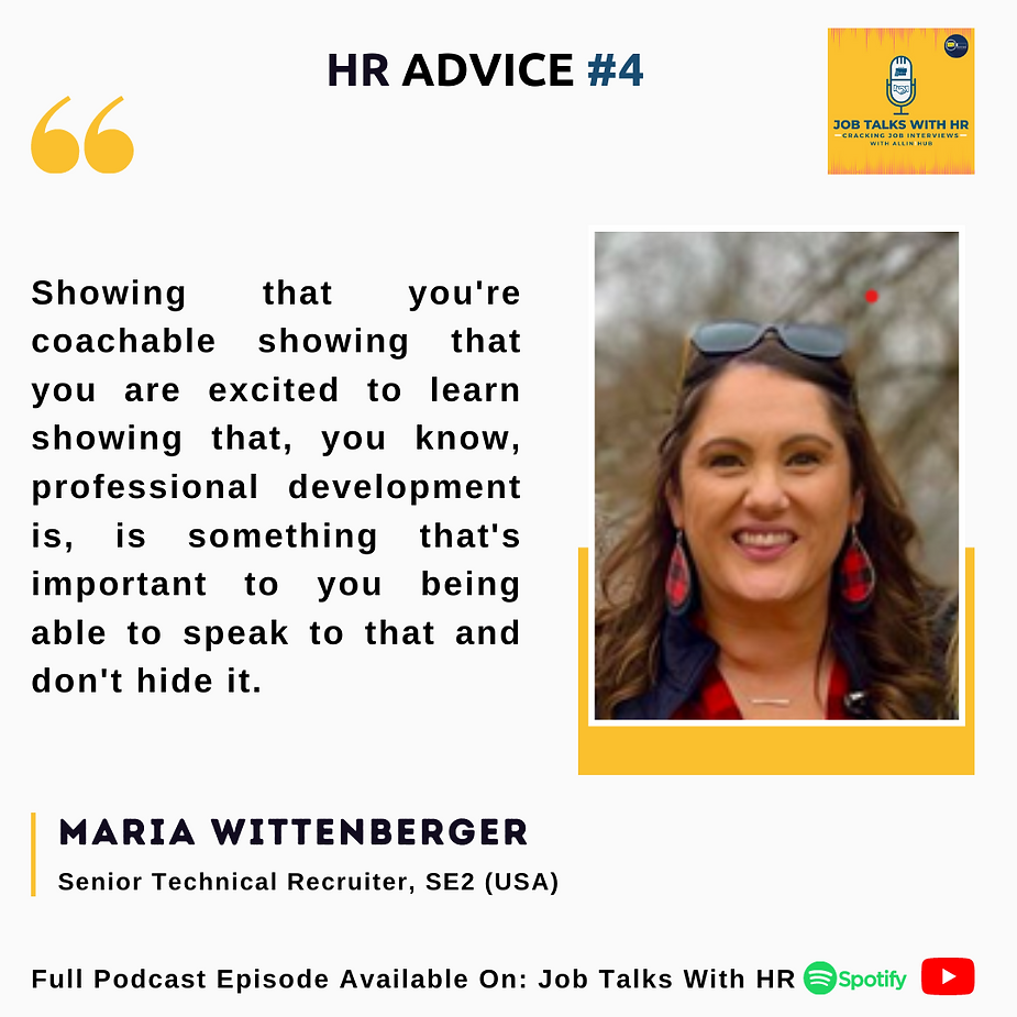 HR Maria Wittenberger From SE2 Sharing Interview Tips injob talks with hr podcast