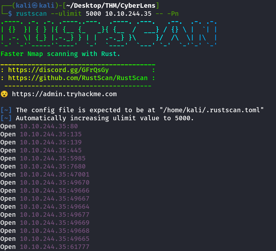 Try Hack Me: Cyberlens