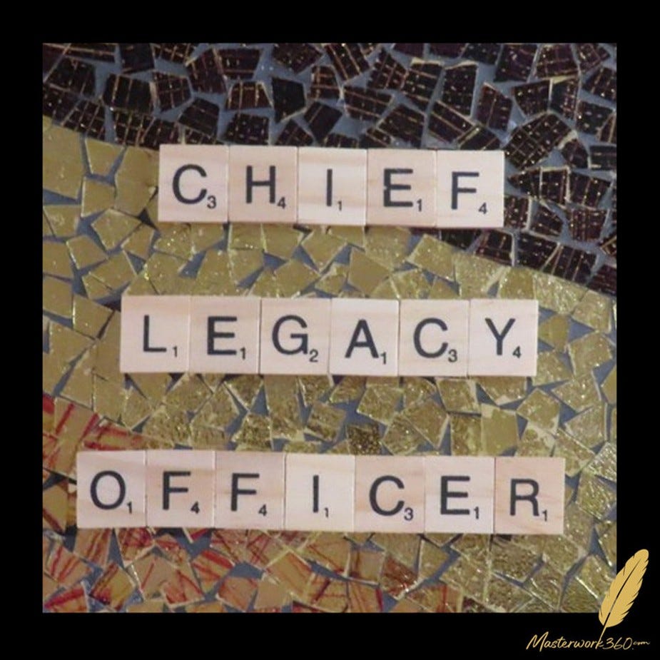 Chief Legacy Officer in Scrabble tiles