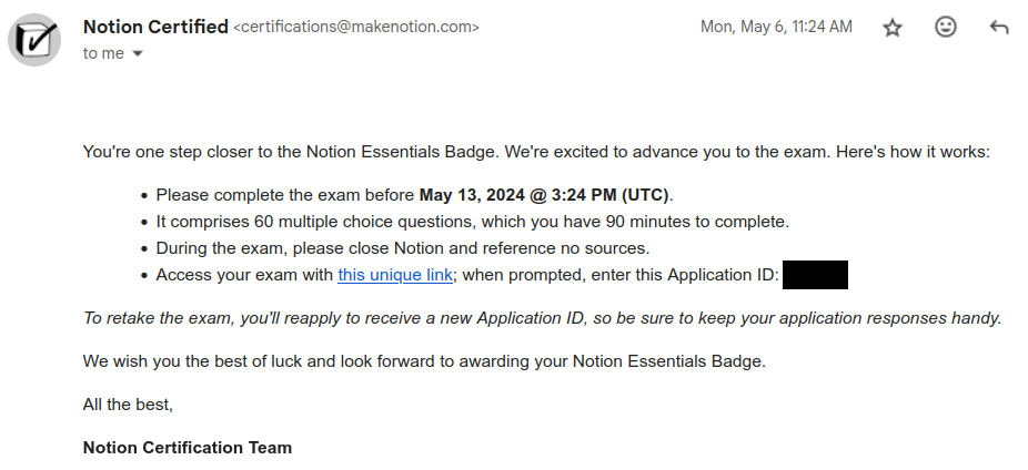 Email form Notion