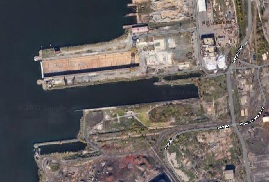 Google Maps view of the former Sparrows Point Shipyard in Baltimore MD