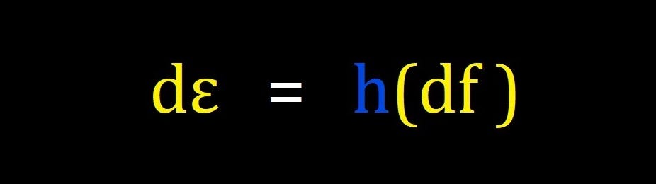 The “differential of energy” is proportional to the “differential of frequency”