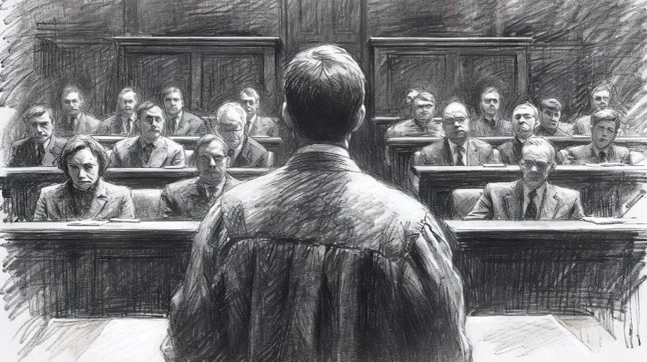 An court room scenario