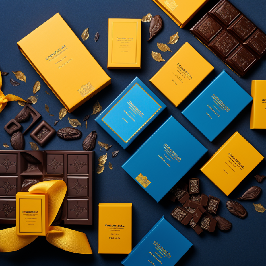 Upscaled branding image for my chocolate brand, generated using Midjourney
