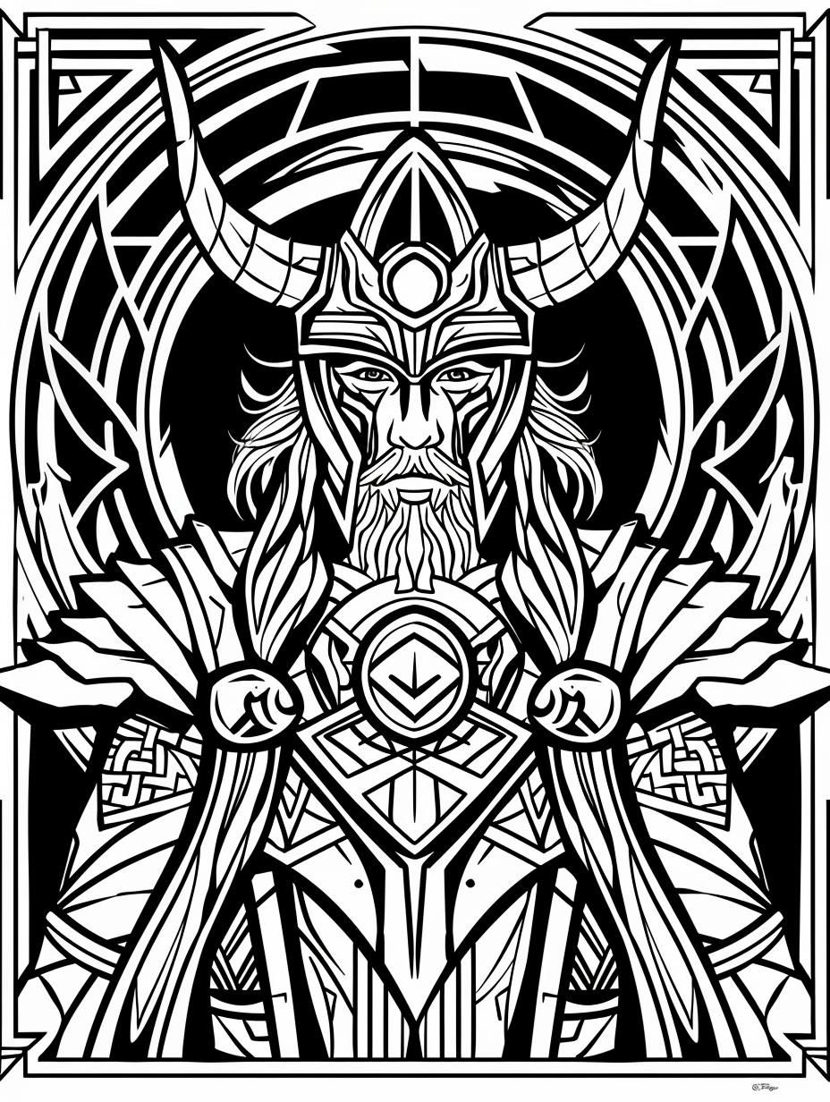 100 Heimdall Coloring Pages Inspired by Norse Mythology - Printable Digital Download
