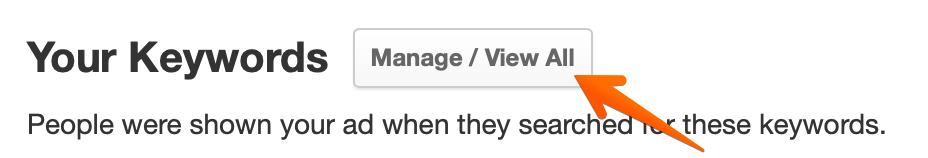 Manage Your Keywords Button