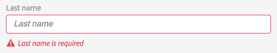 Error message bellow input from Norman Group guidelines