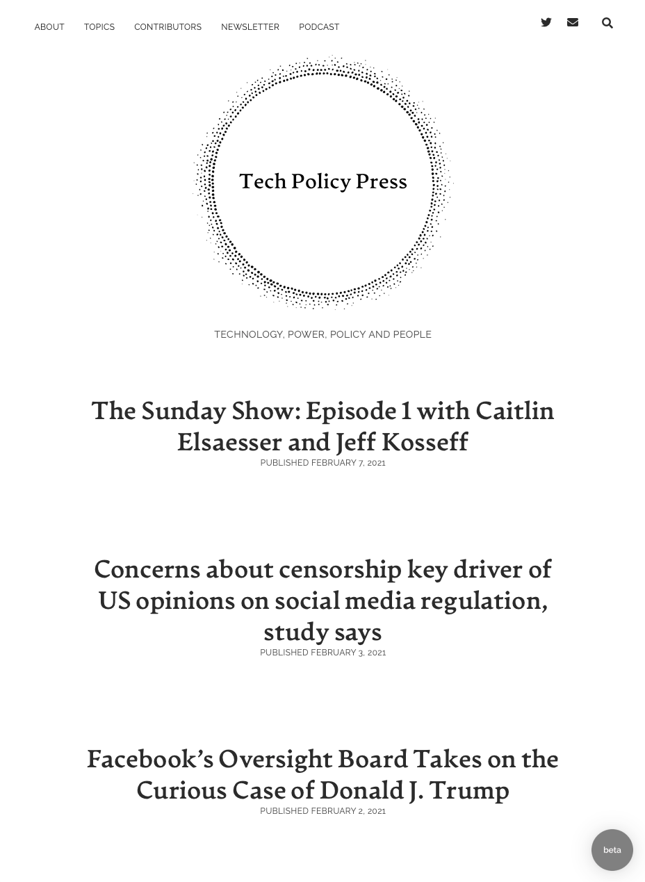 a graphic depicting the design of the Tech Policy Press website