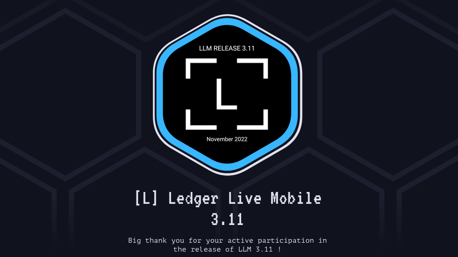 A screenshot of a custom GitPOAP titled “Ledger Live Mobile 3.11”, launched by the Ledger team themselves