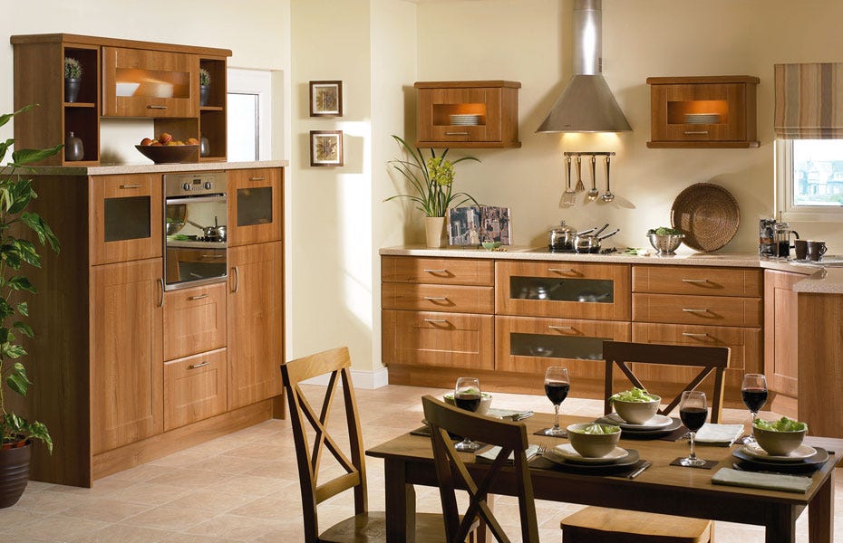 walnut shaker kitchen doors