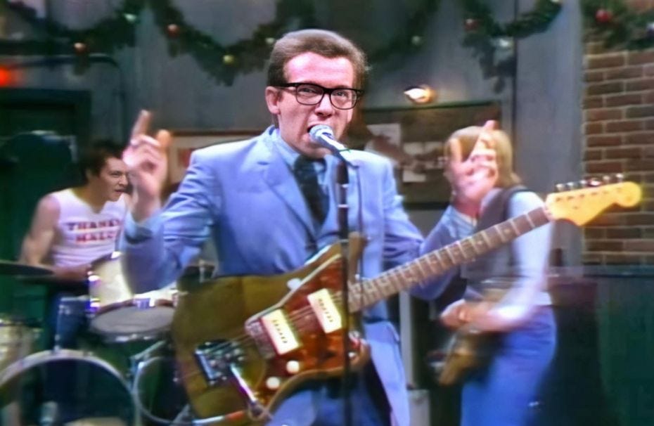 Elvis Costello & Teh Alternatives on SNL 1977 - Image Credit