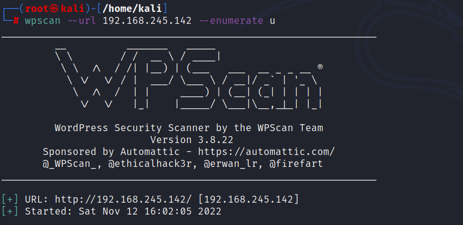 wpscan --url <target_ip> --enumerate u