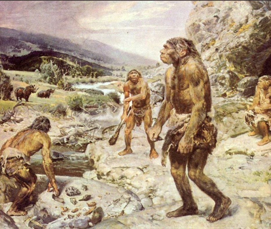 Illustration imagining paleolithic times.