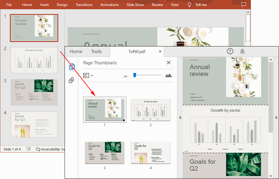 Convert PowerPoint (PPT/PPTX) to PDF in C#