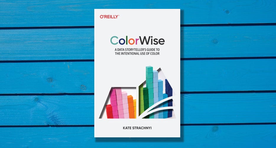 Book cover of ColorWise by Kate Strachnyi, on top of blue wood paneling.