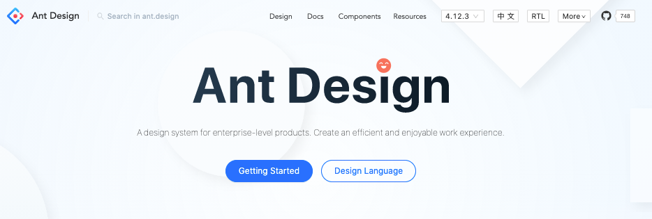 Ant Design homepage