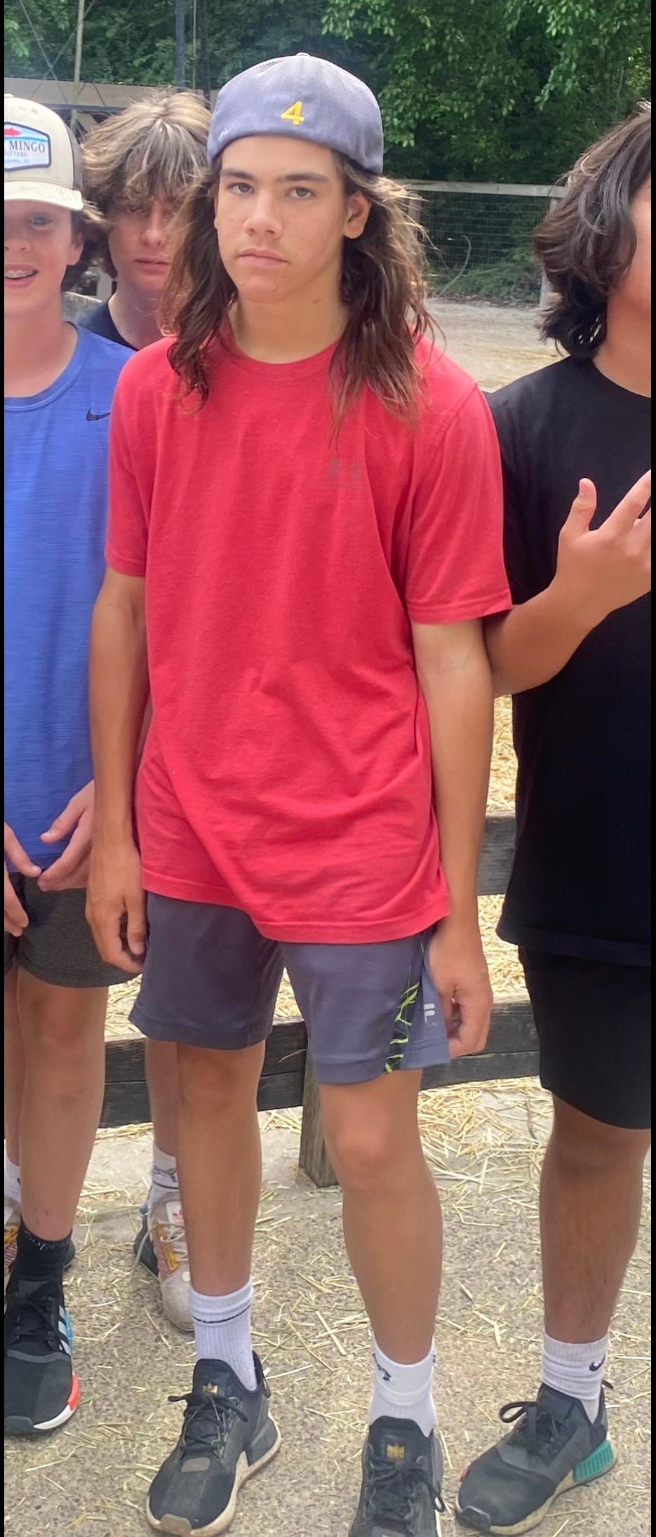 Scowling teen