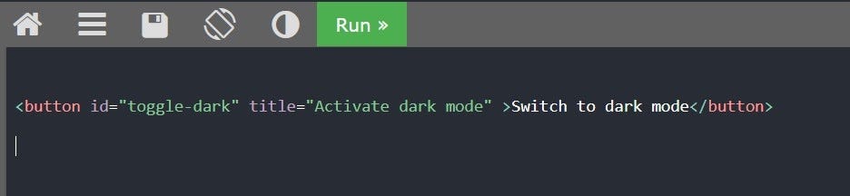 How to implement dark mode in website — Toggle button stylesheet