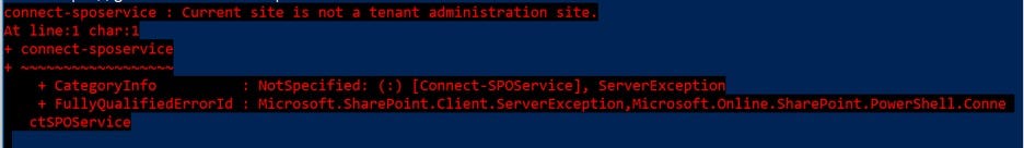 Connection Error — Connecting to SharePoint Online