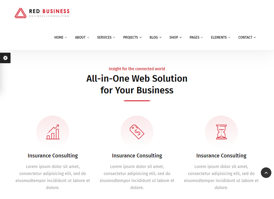 red business — free consulting website templates with variety of color schemes