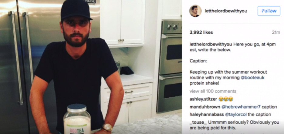 The failed Bootea Instagram post of Scott Disick.