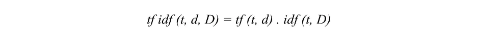 Image with full tf-idf algo: tf-idf(t,d,D) = tf(t,d) x idf(t,d)