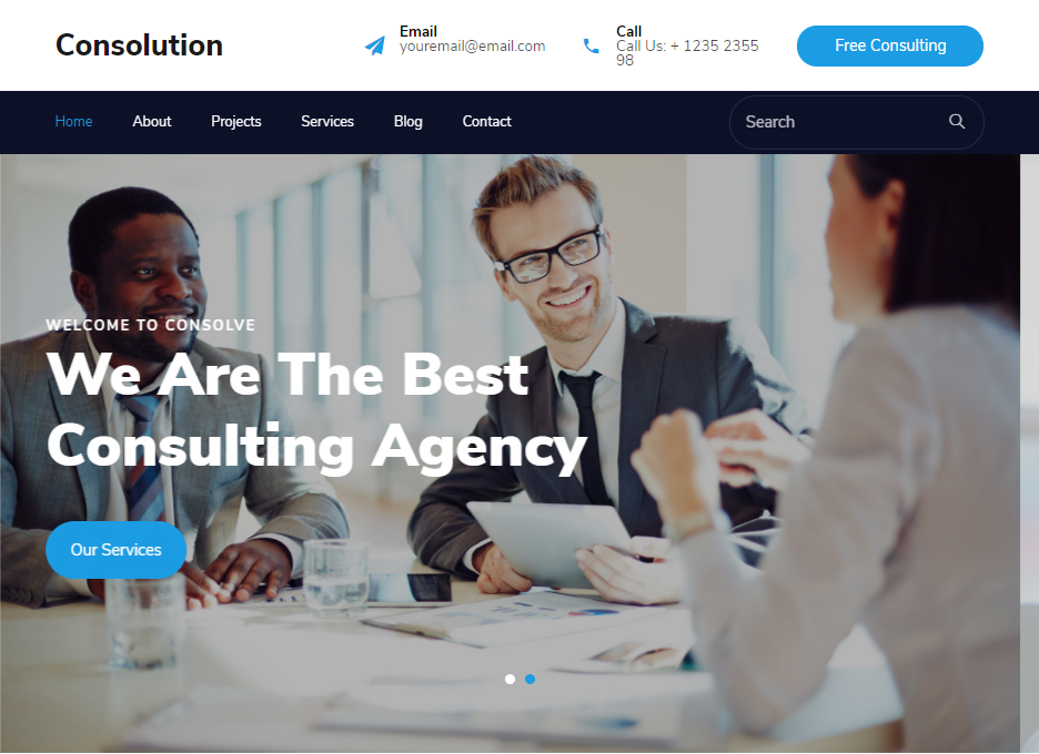CONSOLUTION — FREE CONSULTING WEBSITE TEMPLATES WITH A BIG HEADER
