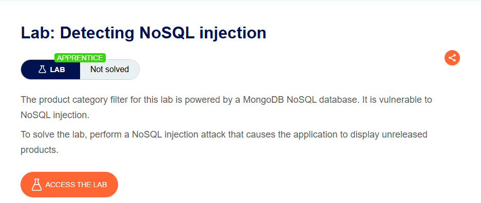 Write Up PortSwigger Lab: Detecting NoSQL injection