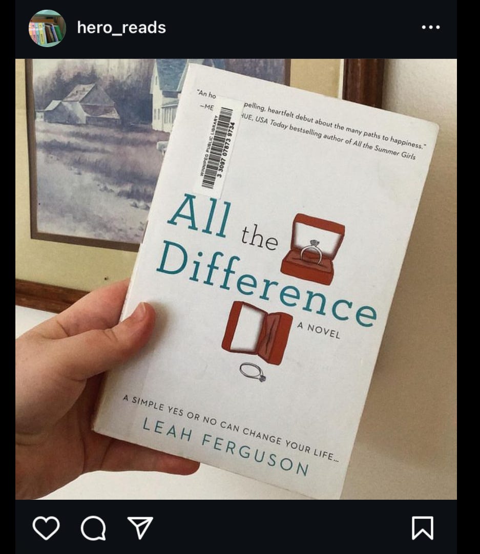 Book Cover All The Difference A Novel by Leah Ferguson