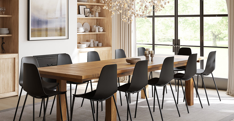 Oak Festa Solid American Oak Extension Dining Table | Poly & Bark