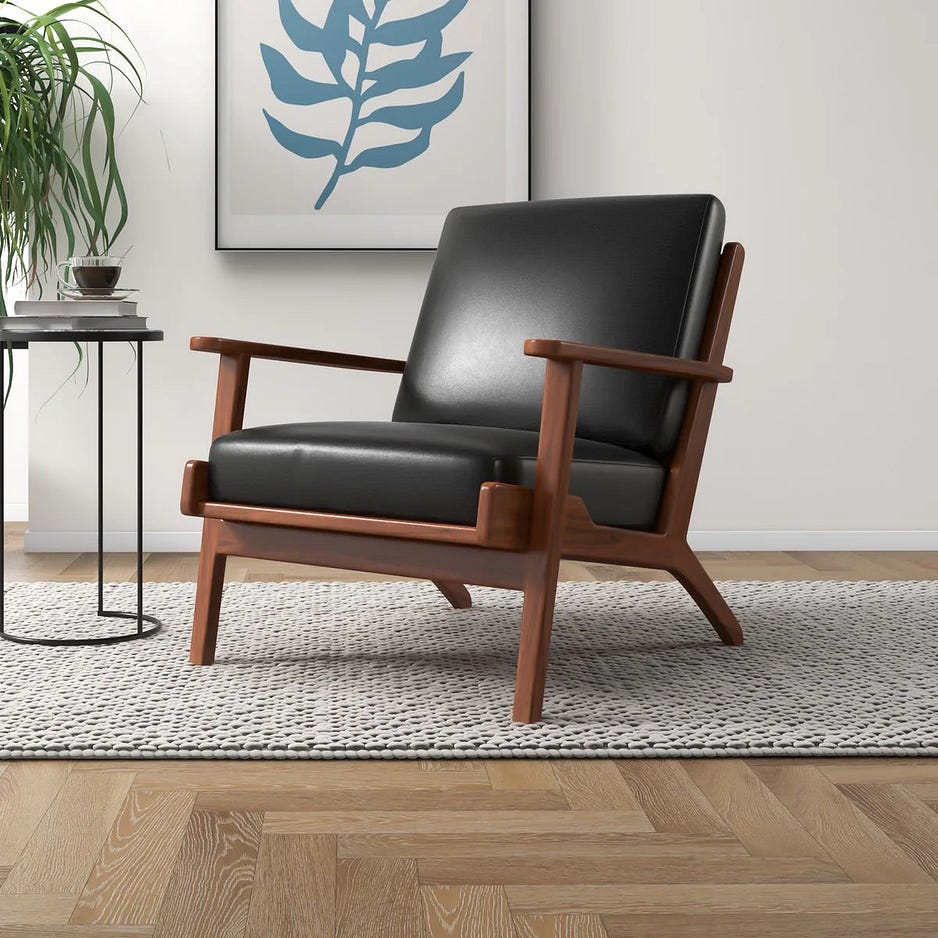 Mid in Mod — Kyle Black Leather Armchair