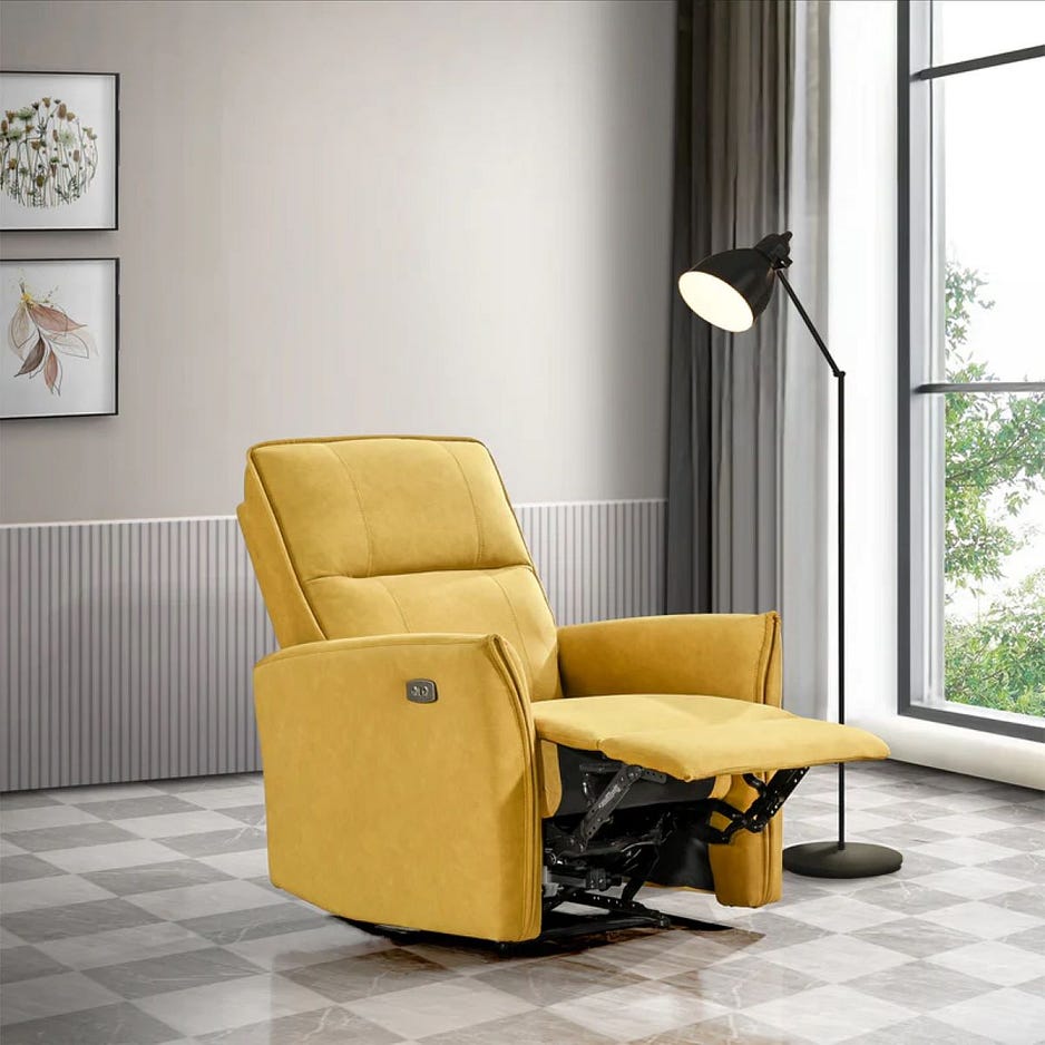 Ashland Recliner Chair (Yellow Suede) | Mid in Mod