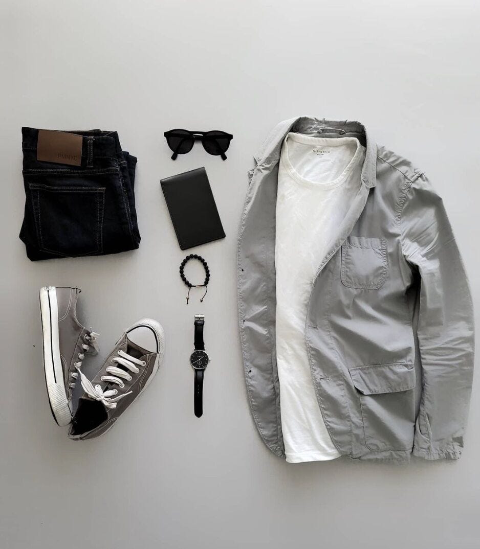 flat lay of mens clothes