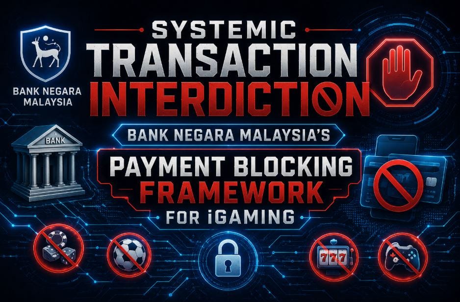 Systemic Transaction Interdiction: Bank Negara Malaysia’s Payment Blocking Framework for iGaming