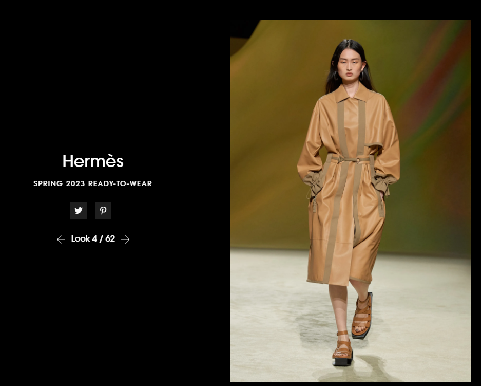 Hermes Spring 2023 Ready-to-Wear beige trench coat
