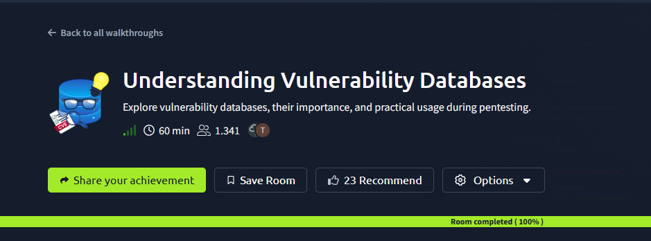 Understanding Vulnerability Databases (THM) Tryhackme Walkthrough