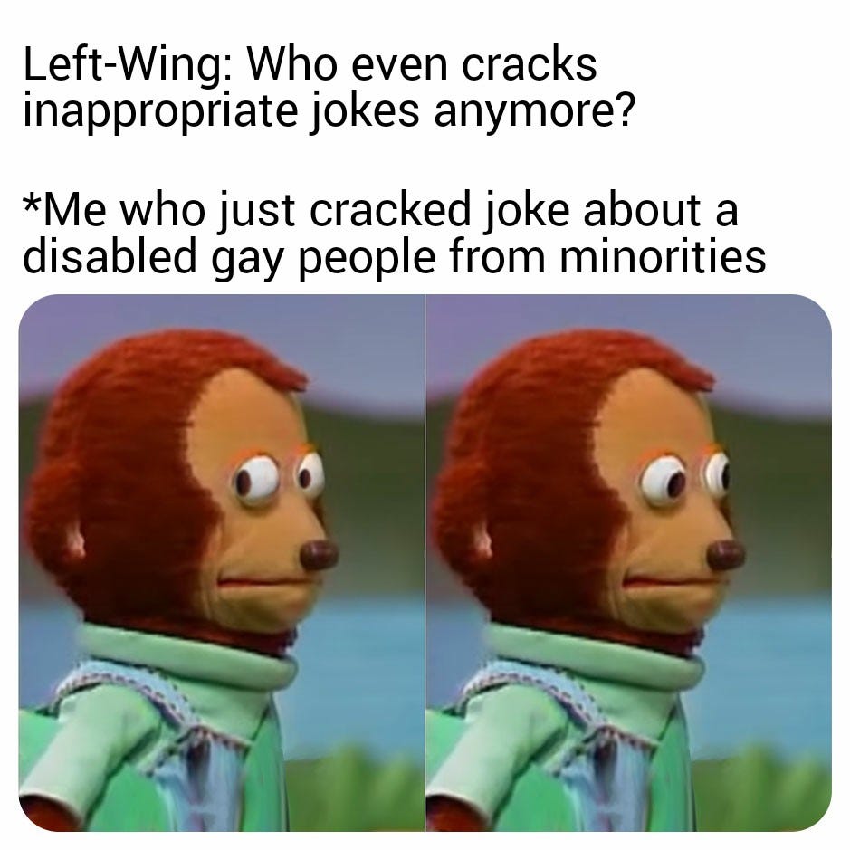 A meme about disabled gay people from minorities