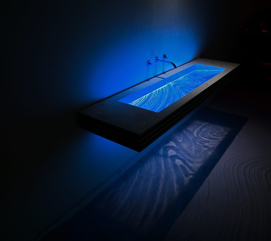 Black LED Light Sink for luxury Bathroom