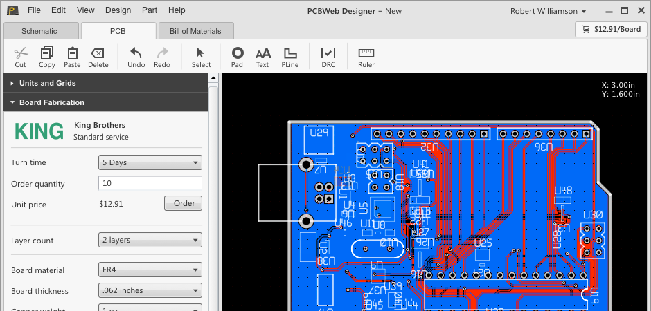 Express PCB view — PCB design online tool