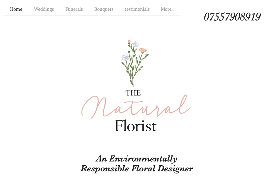 Screenshot The Natural Florist Website