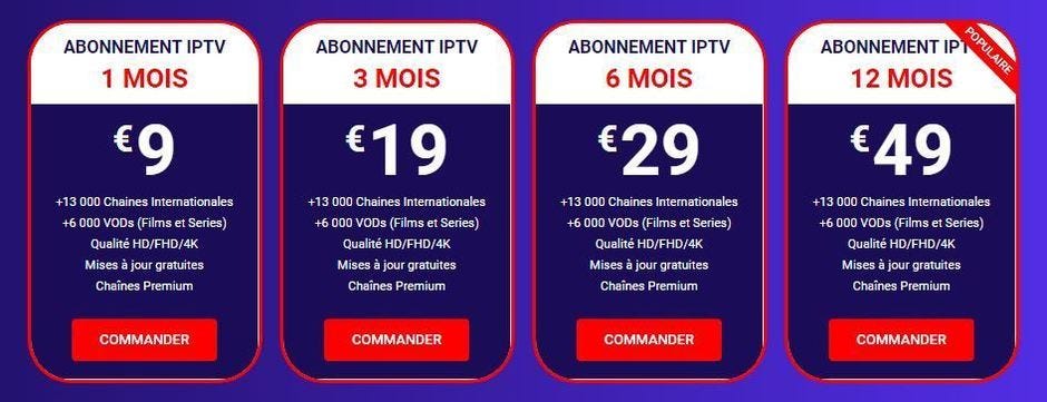 Abonnement IPTV