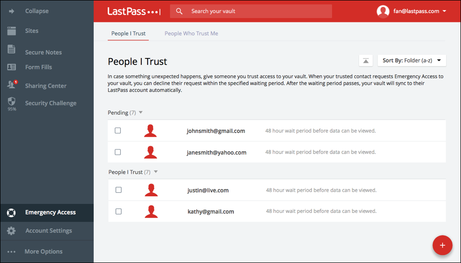 A screenshot of LastPass