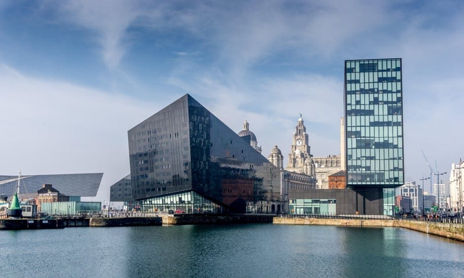 The view of Liverpool’s Three Graces from the Albert Dock