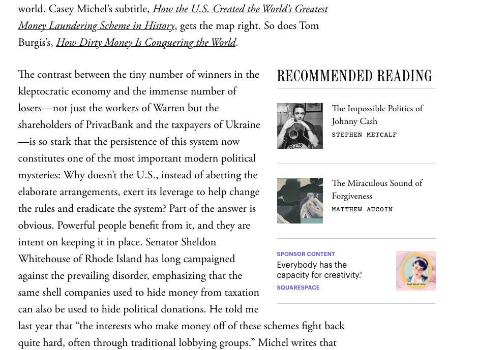 A mid-article “Recommended Reading” module.
