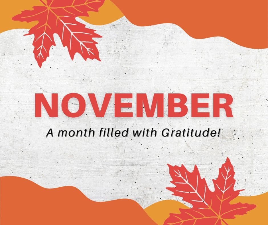 November Month Image and Thankful Quote for Facebook